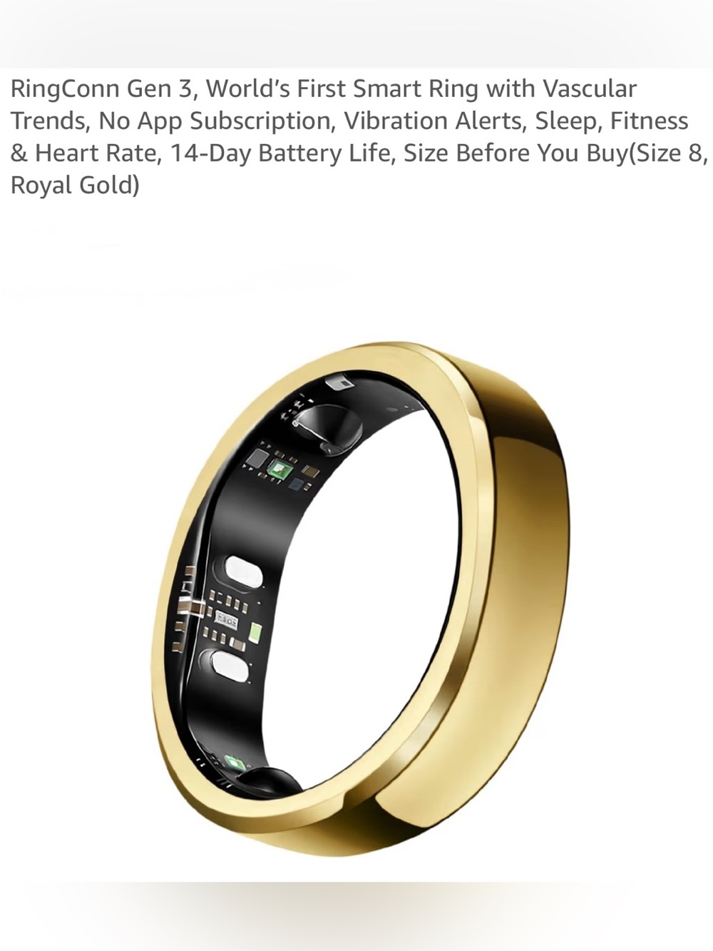 RingConn Gen 3 Smart Ring, Royal Gold - Picture 5 of 5
